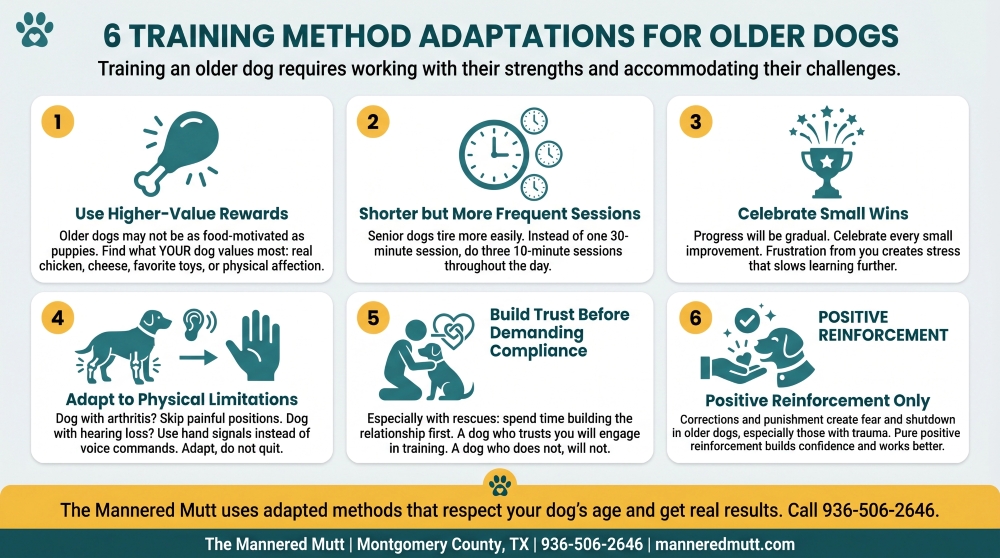 infographics about methods in training older dogs